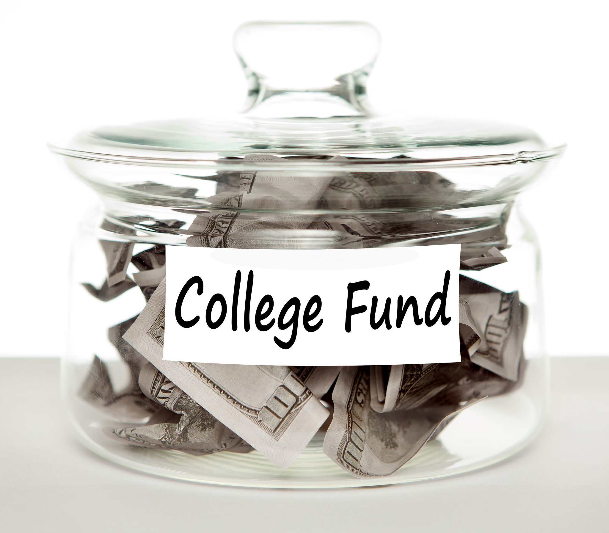 college fund money in a jar