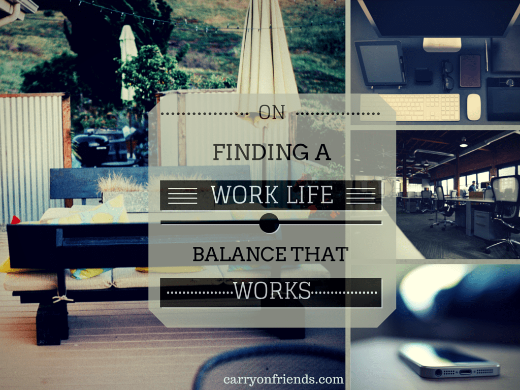 finding work and life balance that works with backyard office computer desk and cell phone