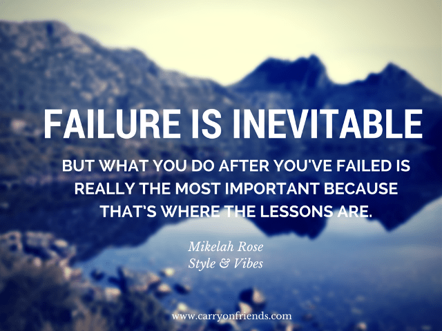 mountains with Failure quote by Mikelah Rose of Style & Vibes