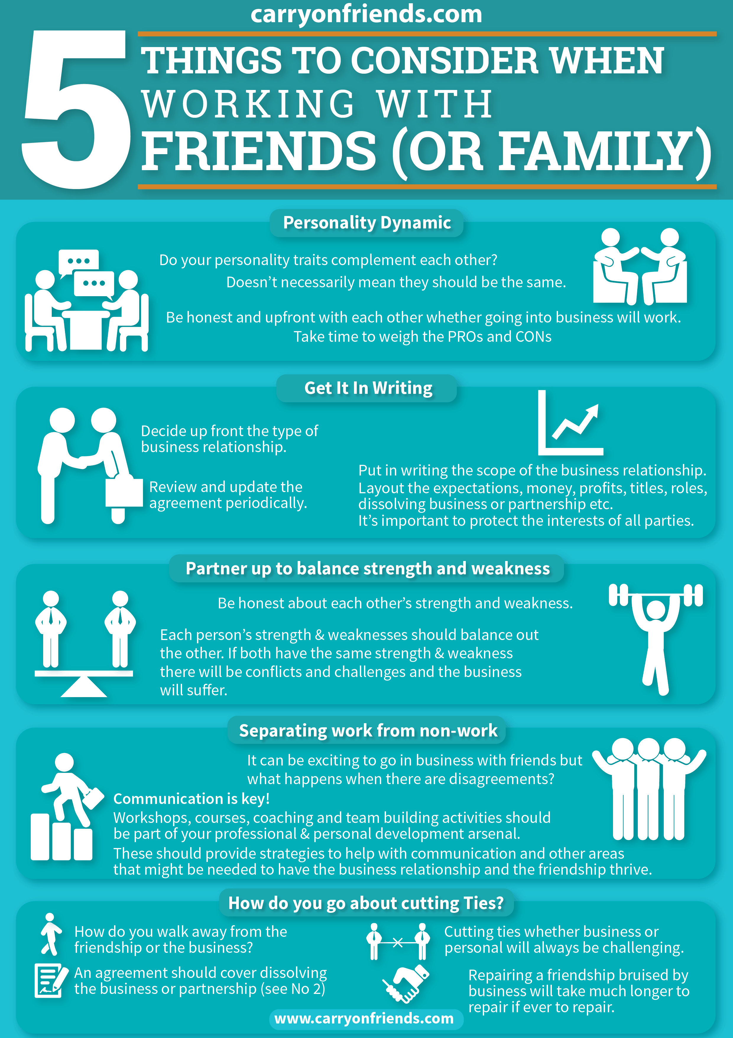 infographic 5 things to consider when working with friends or family